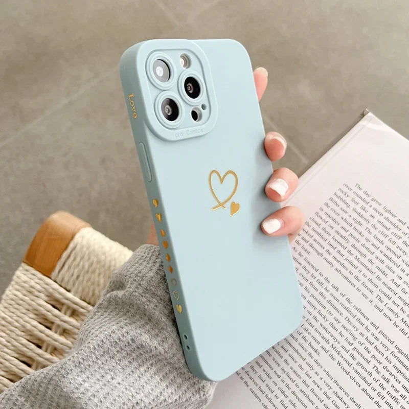 Love Heart Matte Silicone Phone Case For IPHONE