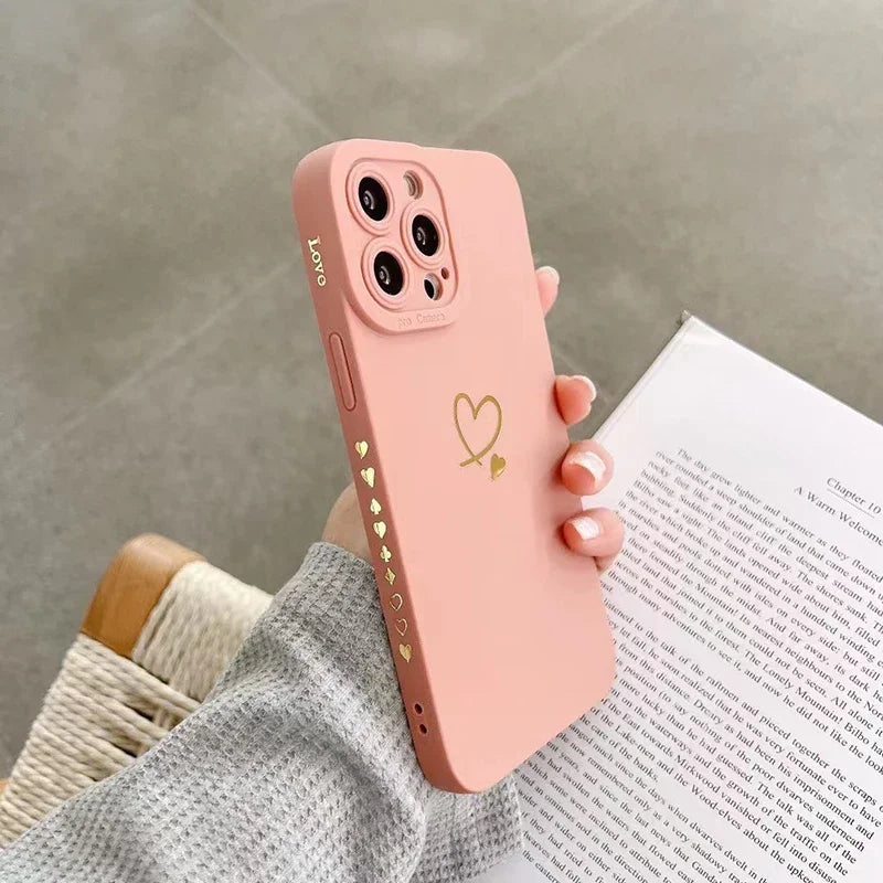 Love Heart Matte Silicone Phone Case For IPHONE