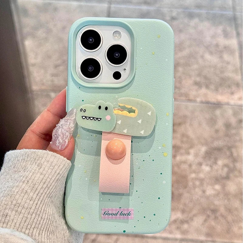 Cute 3D Dog Cat Rabbit Finger Ring IPHONE Case