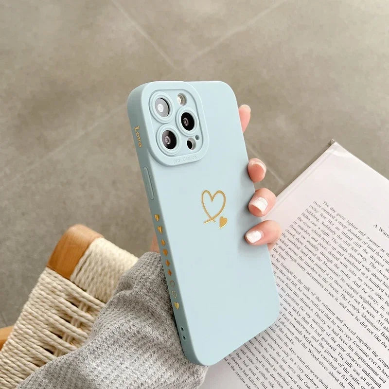 Love Heart Matte Silicone Phone Case For IPHONE
