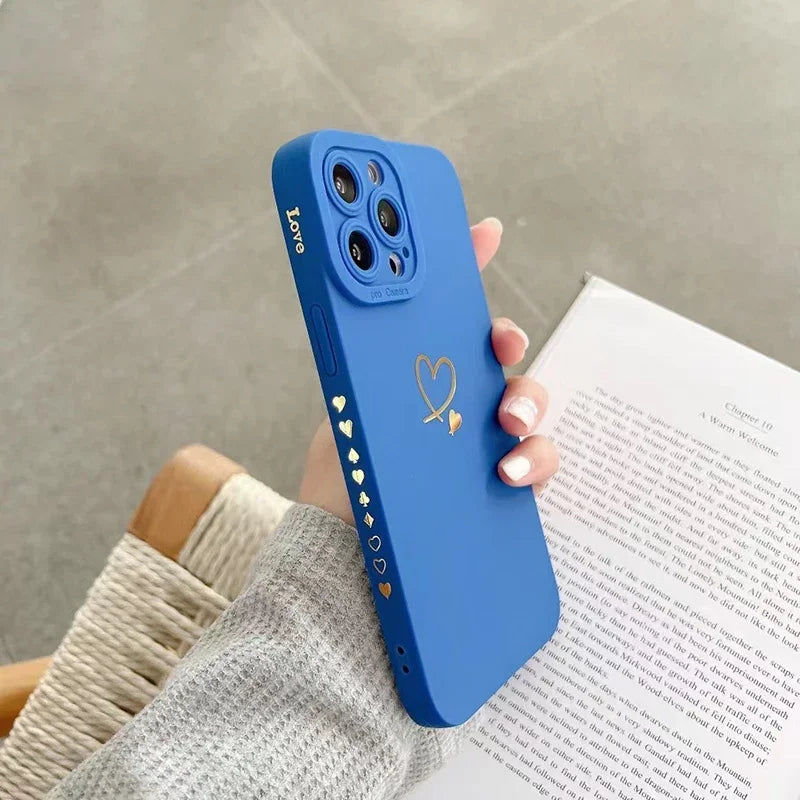 Love Heart Matte Silicone Phone Case For IPHONE