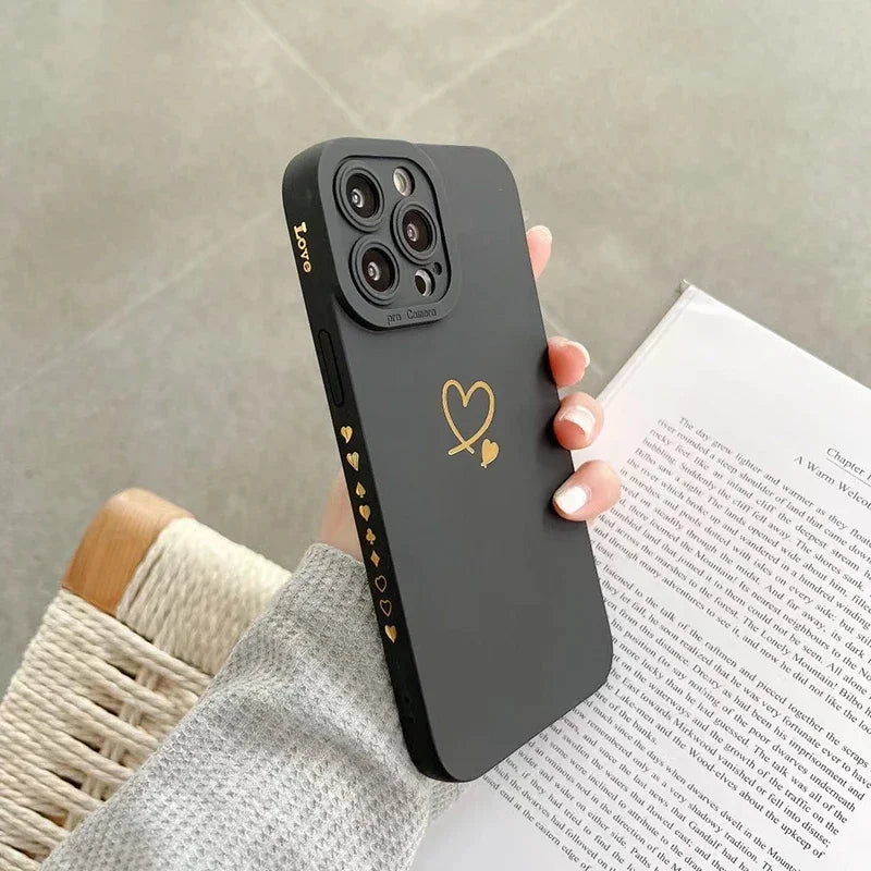 Love Heart Matte Silicone Phone Case For IPHONE