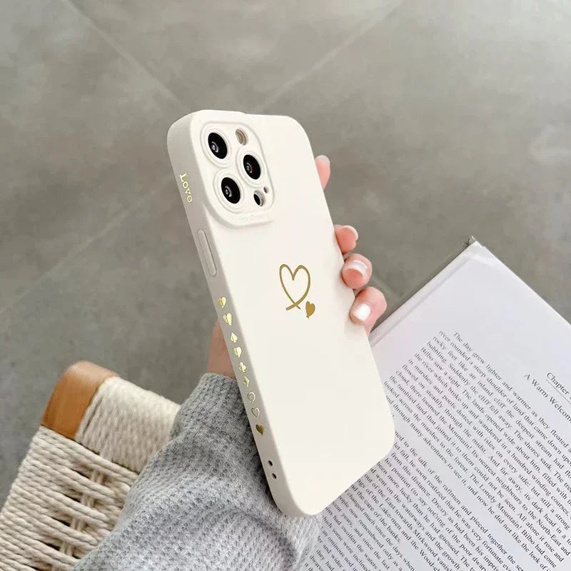Love Heart Matte Silicone Phone Case For IPHONE