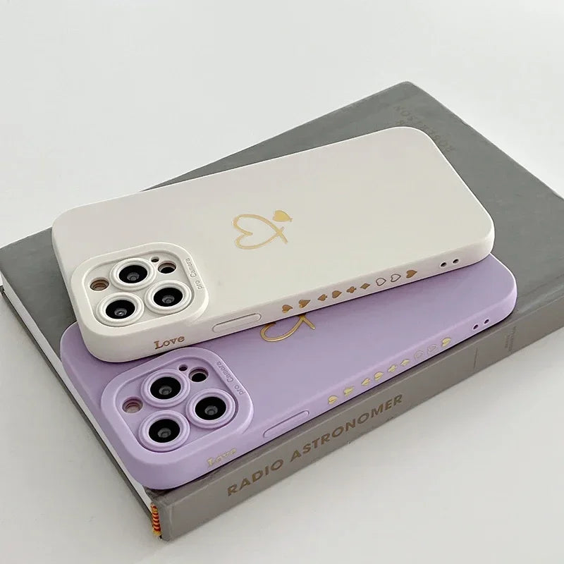 Love Heart Matte Silicone Phone Case For IPHONE