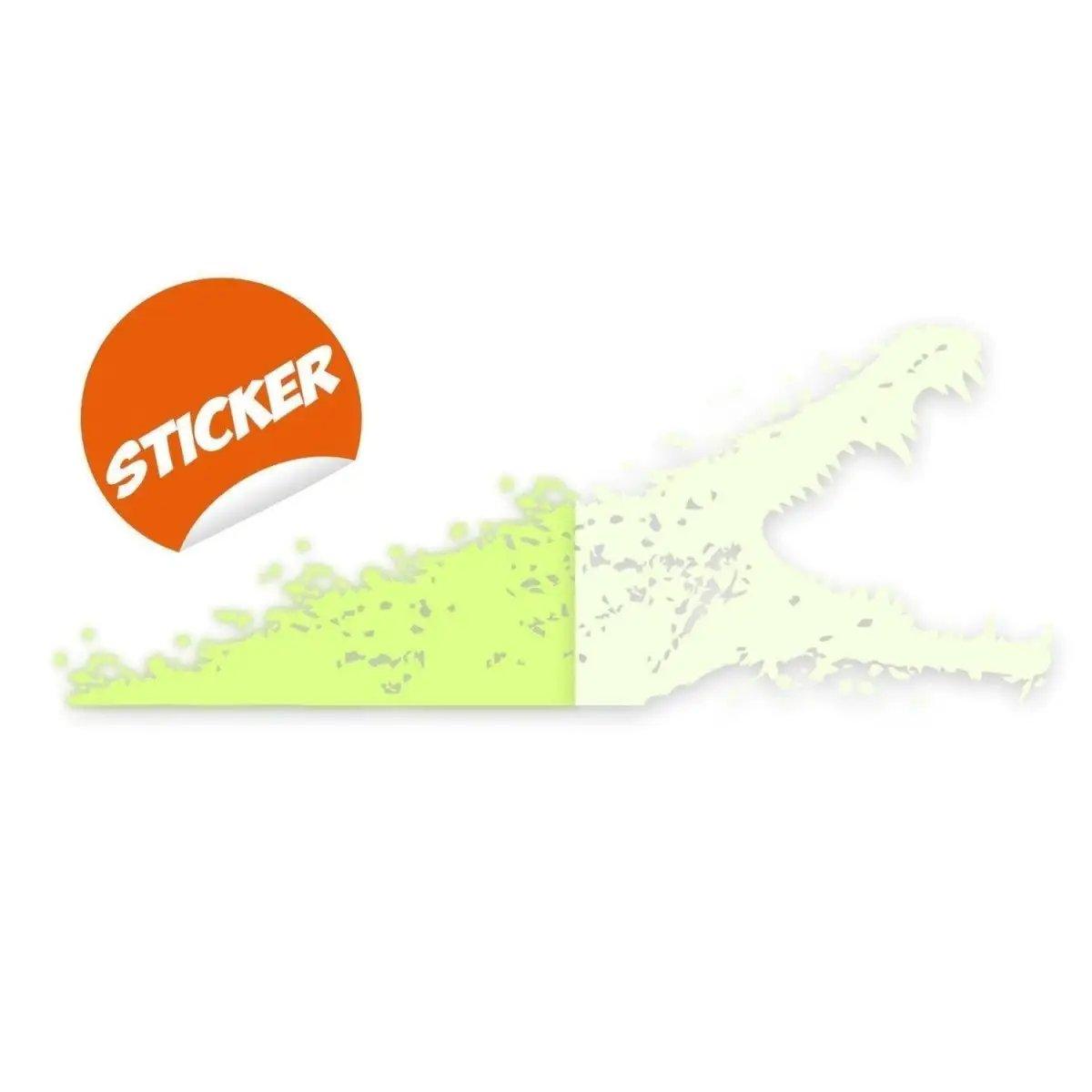Glow in dark alligator wall sticker, perfect for kids' rooms as luminous night light decor.