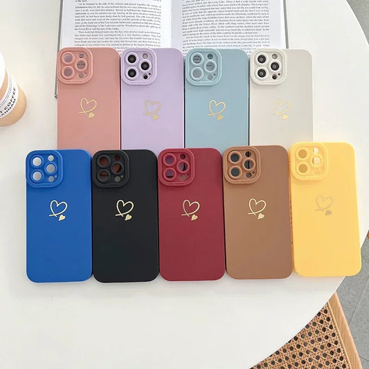 Love Heart Matte Silicone Phone Case For IPHONE
