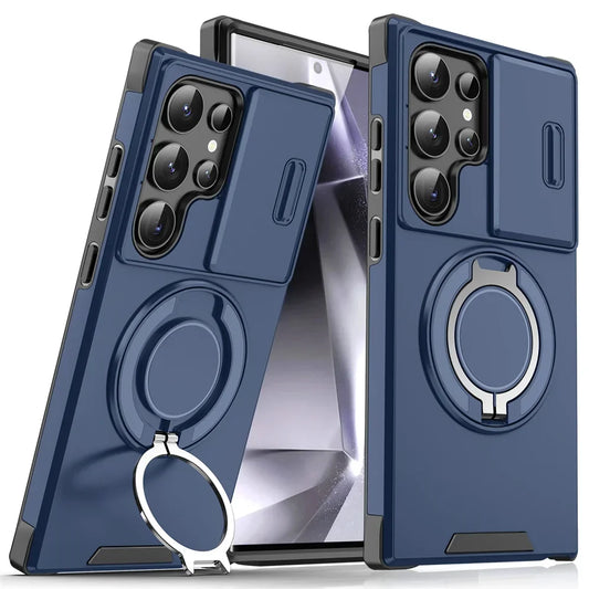 Slide Camera Protection Magnetic Stand Phone Case for SAMSUNG